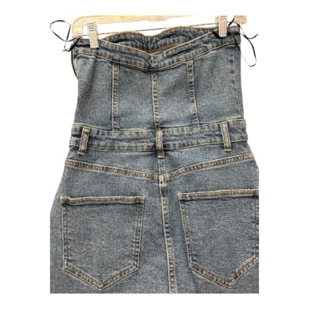 NWT GB Women's Blue Denim tube midi dress Size Small - Picture 5 of 13